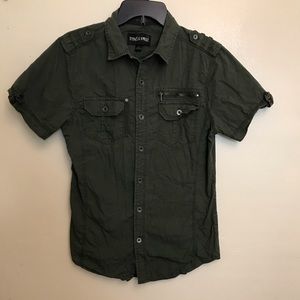Rebels Kids Olive Button Down Shirt